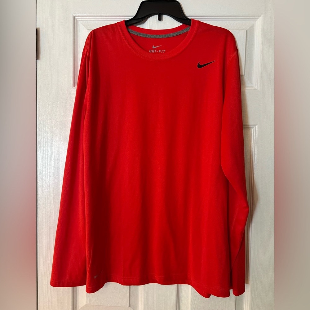 Nike Cherry Red Dri-FIT Long Sleeve Top